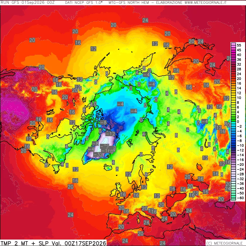 mappa Temperatura a 2 metri