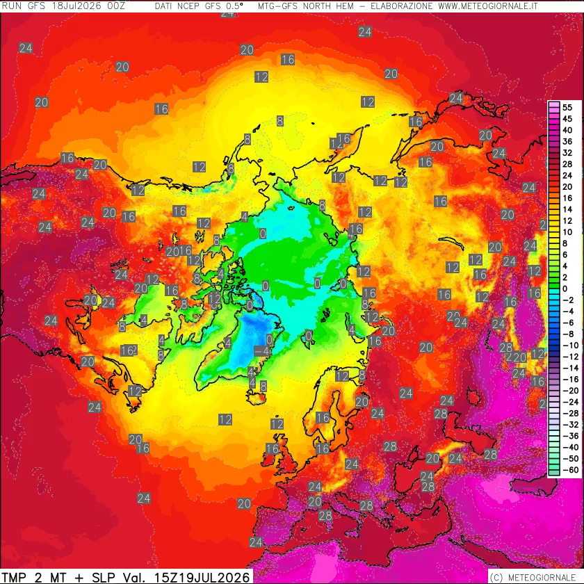 mappa Temperatura a 2 metri