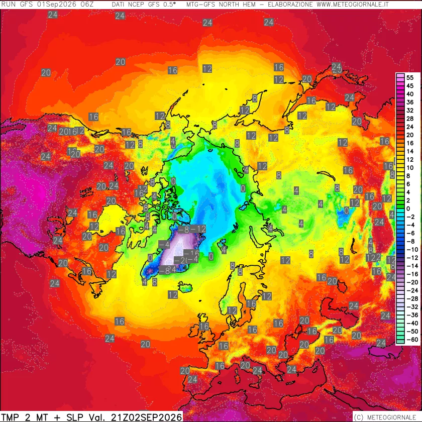 mappa Temperatura a 2 metri