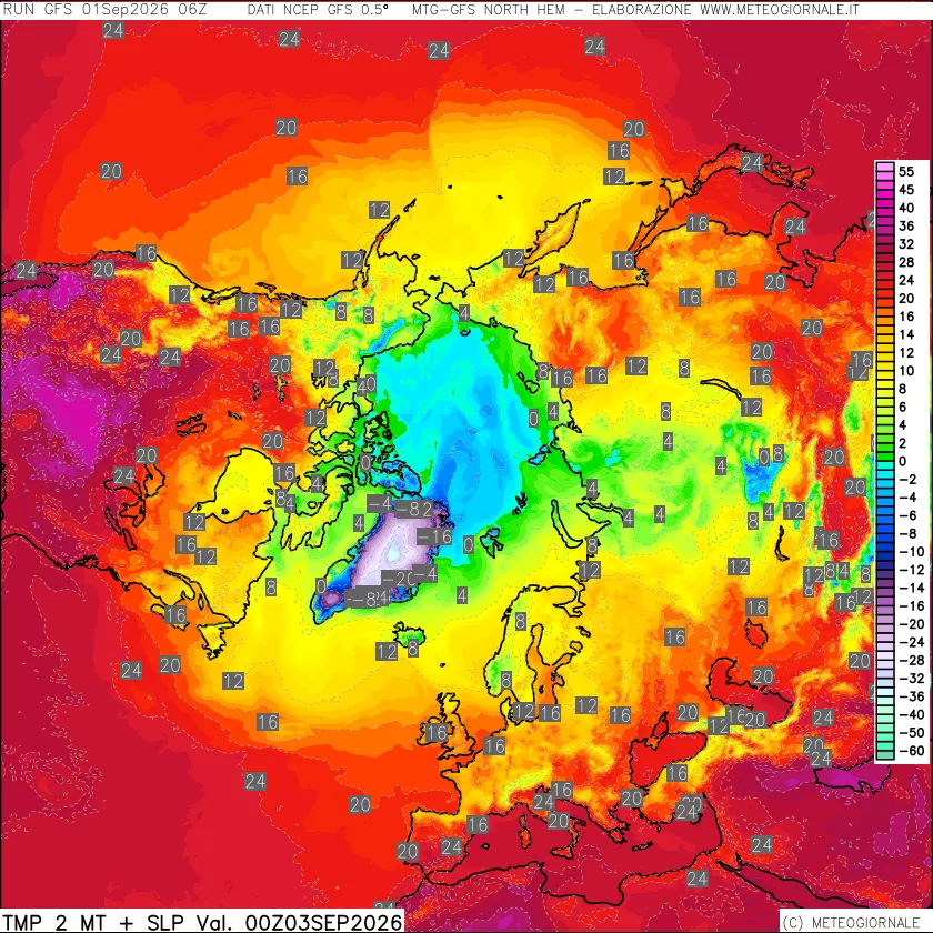 mappa Temperatura a 2 metri