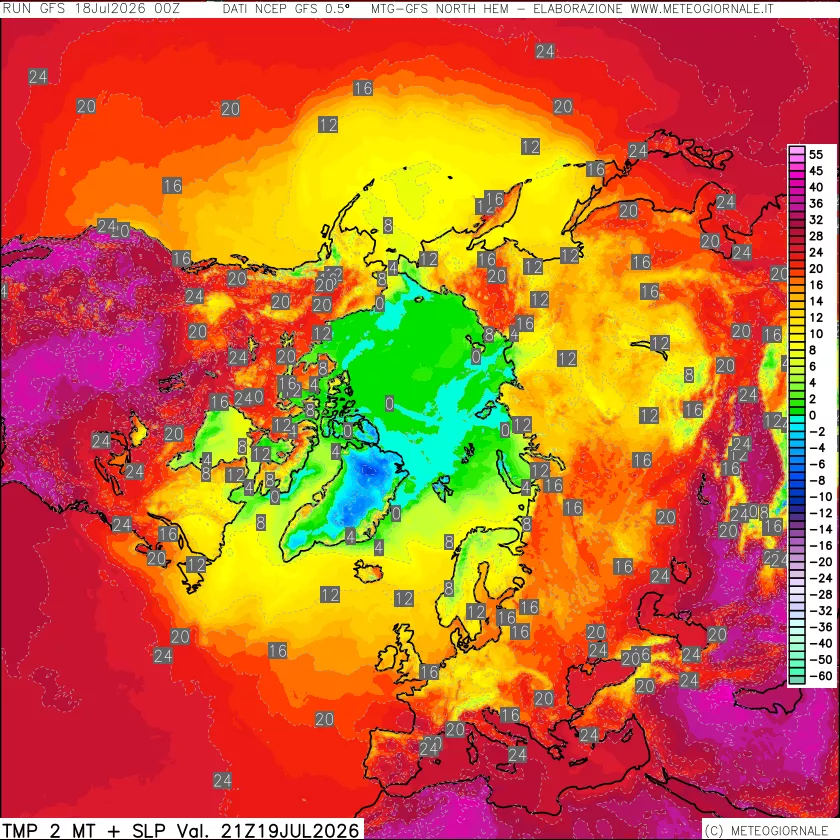 mappa Temperatura a 2 metri