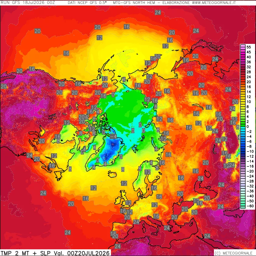 mappa Temperatura a 2 metri