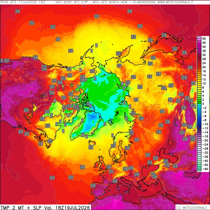mappa Temperatura a 2 metri