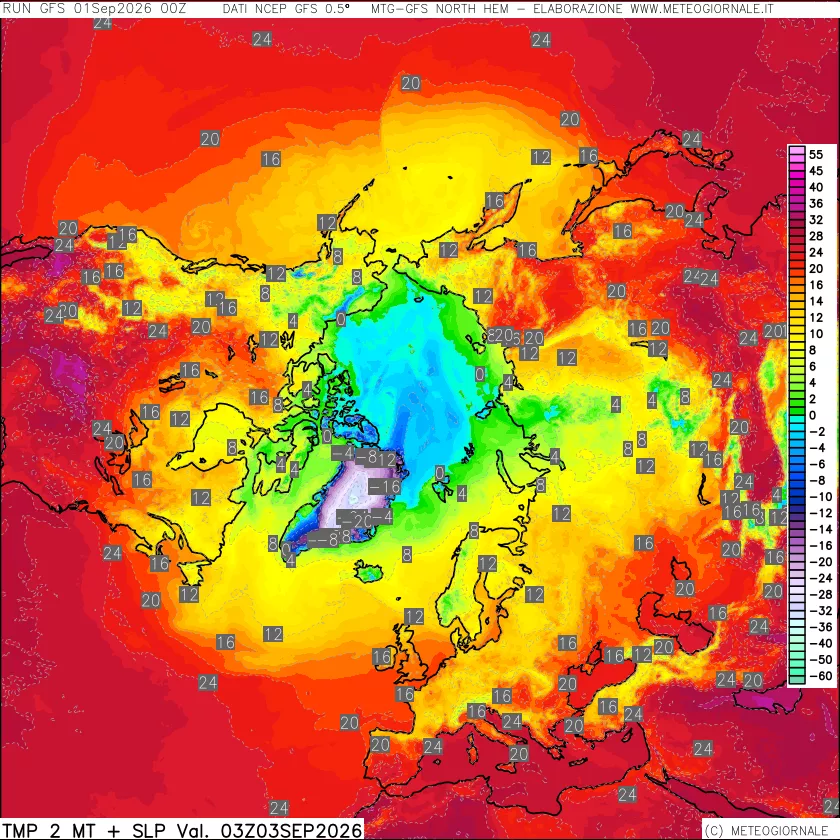 mappa Temperatura a 2 metri