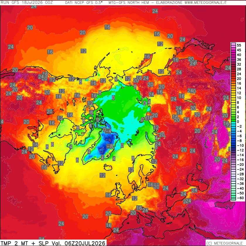 mappa Temperatura a 2 metri