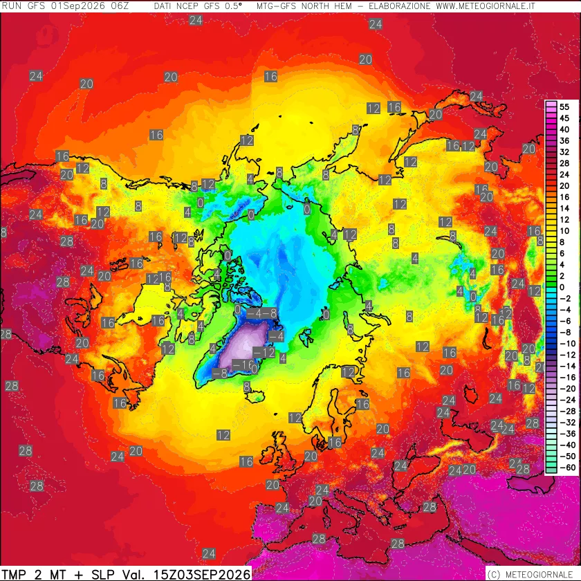 mappa Temperatura a 2 metri