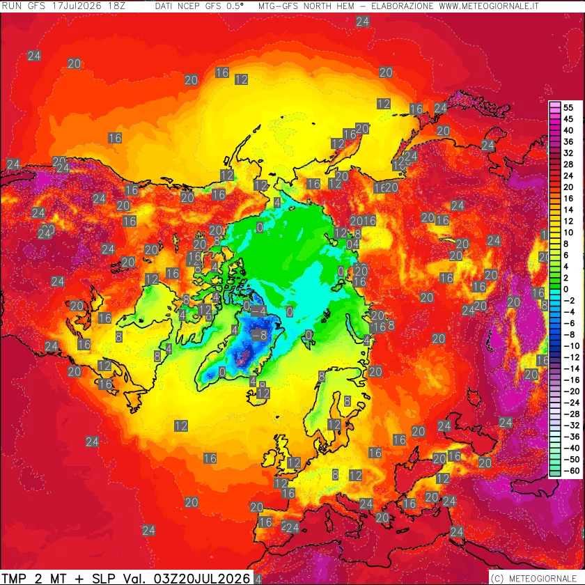 mappa Temperatura a 2 metri