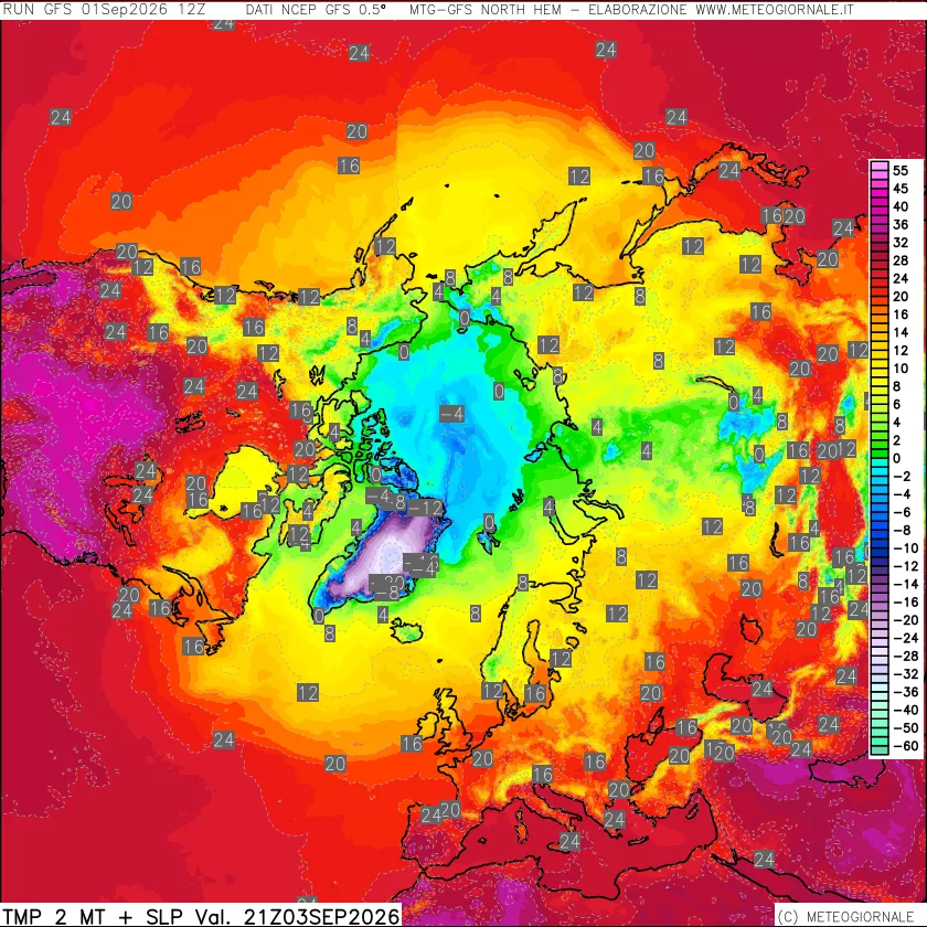 mappa Temperatura a 2 metri