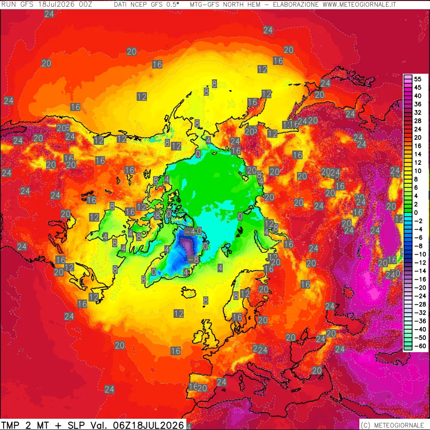 mappa Temperatura a 2 metri