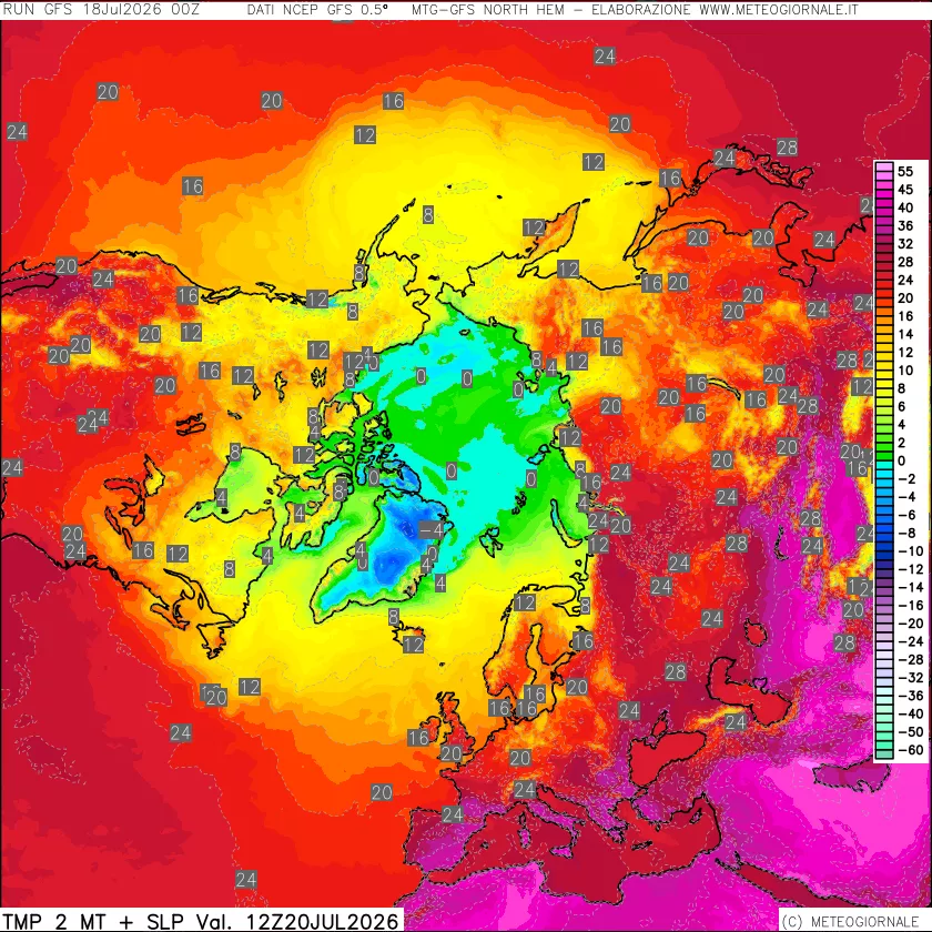mappa Temperatura a 2 metri