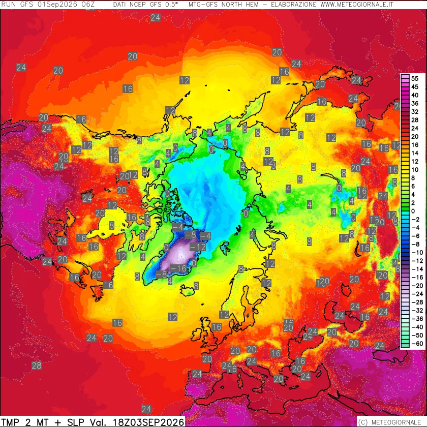 mappa Temperatura a 2 metri