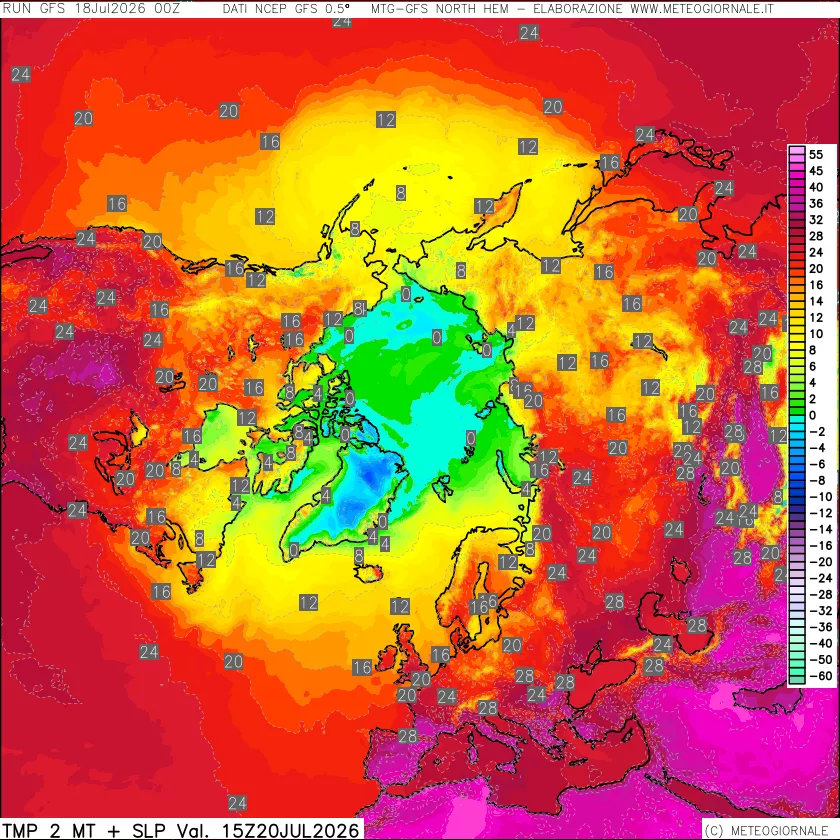 mappa Temperatura a 2 metri