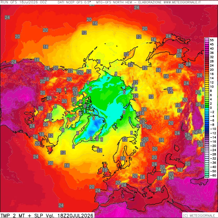 mappa Temperatura a 2 metri
