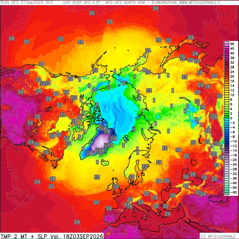 mappa Temperatura a 2 metri
