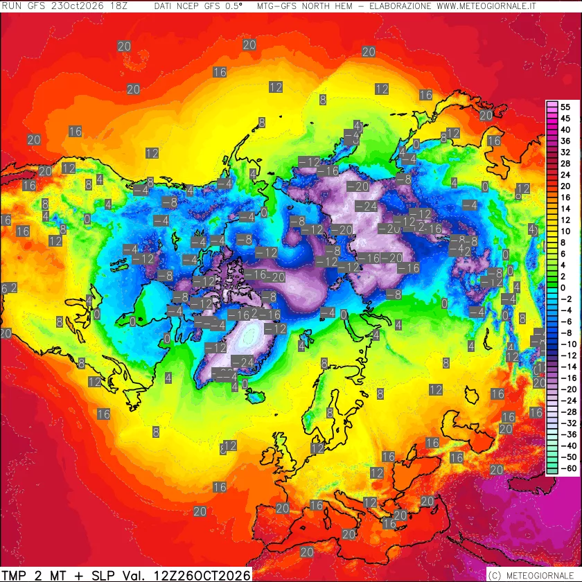 mappa Temperatura a 2 metri