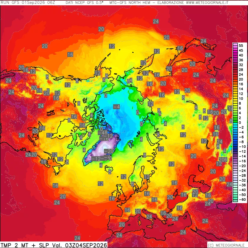 mappa Temperatura a 2 metri