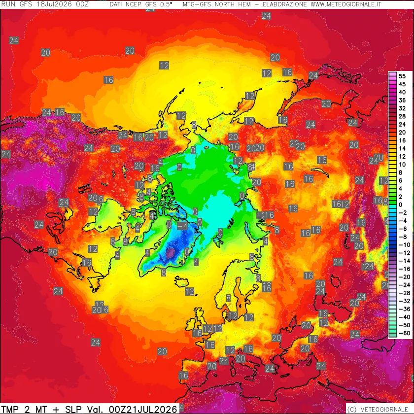 mappa Temperatura a 2 metri