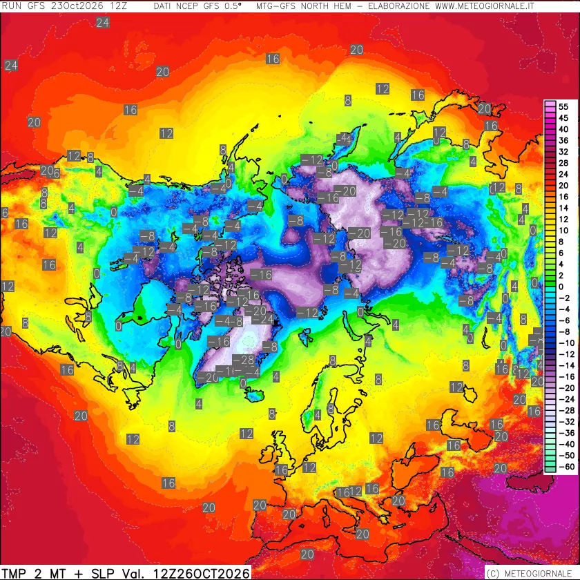 mappa Temperatura a 2 metri