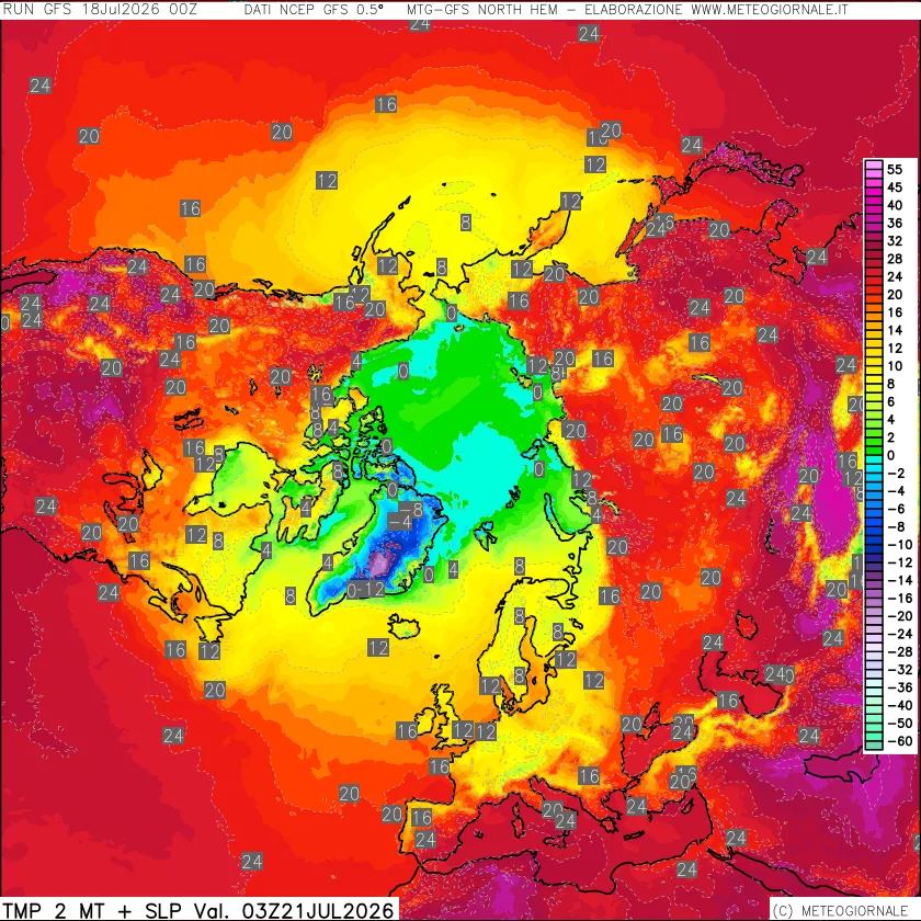mappa Temperatura a 2 metri
