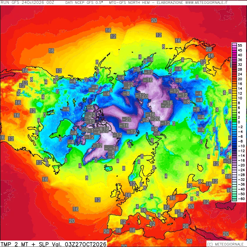 mappa Temperatura a 2 metri