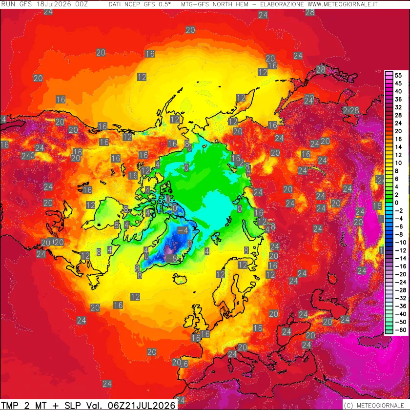 mappa Temperatura a 2 metri
