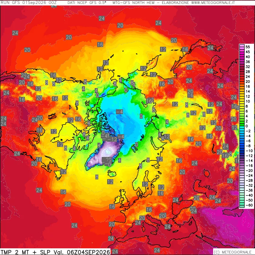 mappa Temperatura a 2 metri