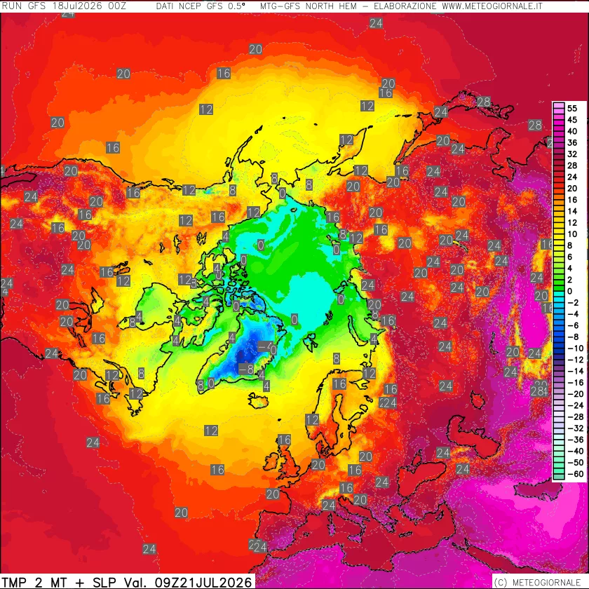 mappa Temperatura a 2 metri