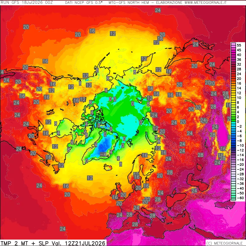 mappa Temperatura a 2 metri
