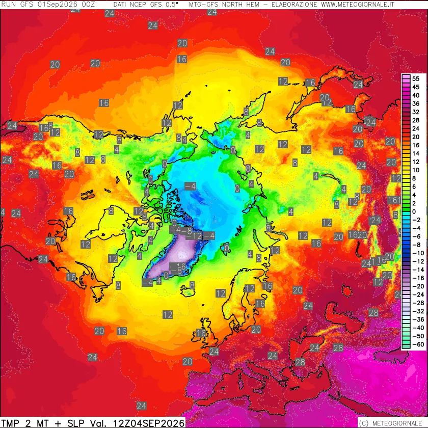 mappa Temperatura a 2 metri