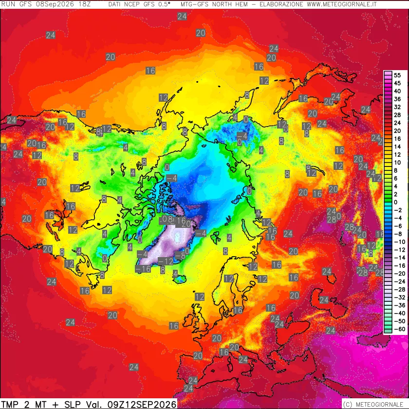 mappa Temperatura a 2 metri