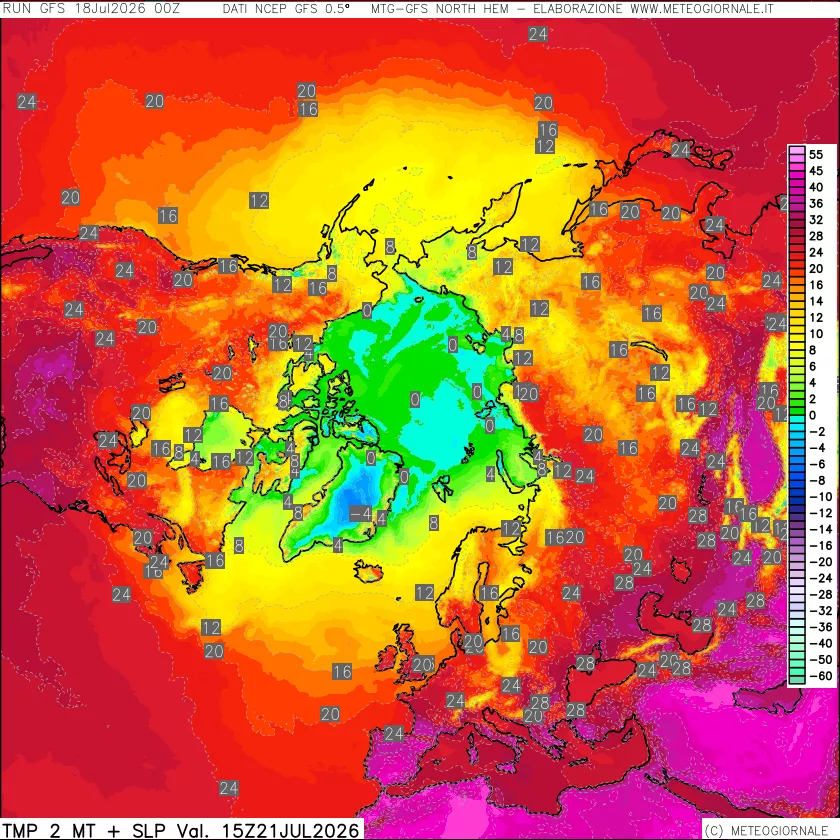 mappa Temperatura a 2 metri