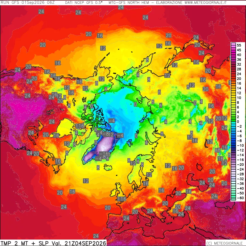mappa Temperatura a 2 metri