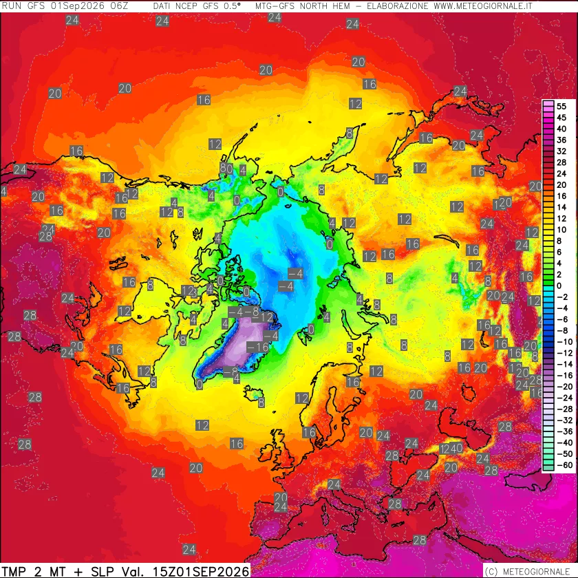 mappa Temperatura a 2 metri