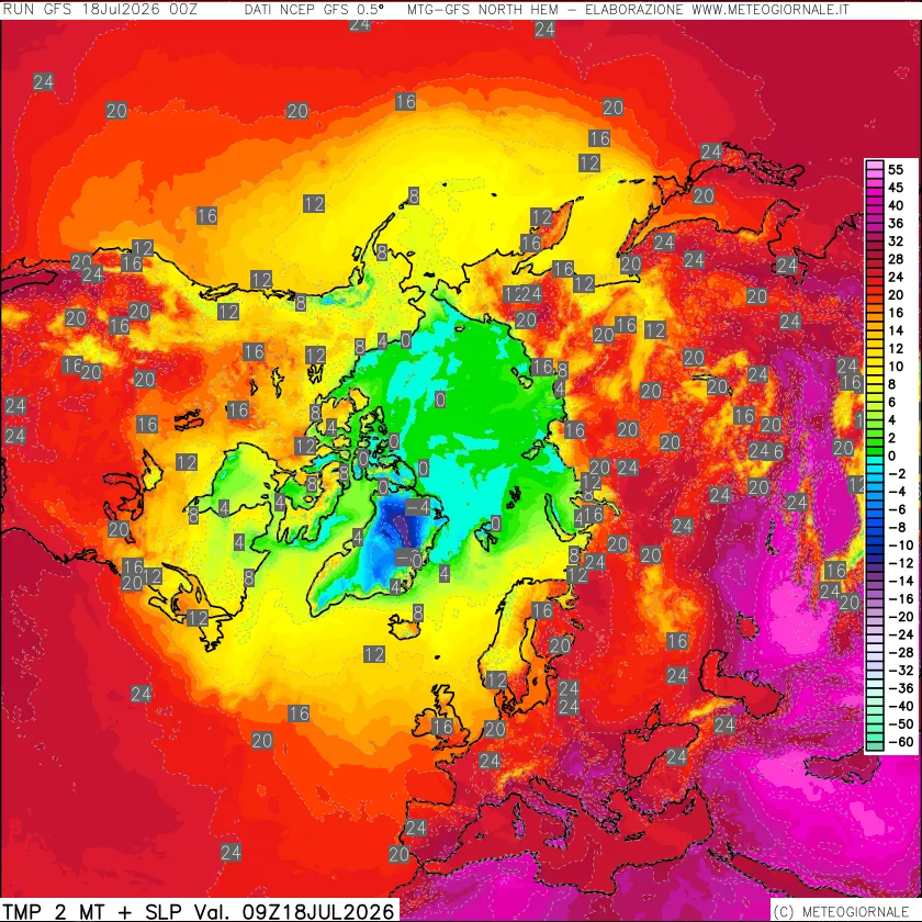 mappa Temperatura a 2 metri