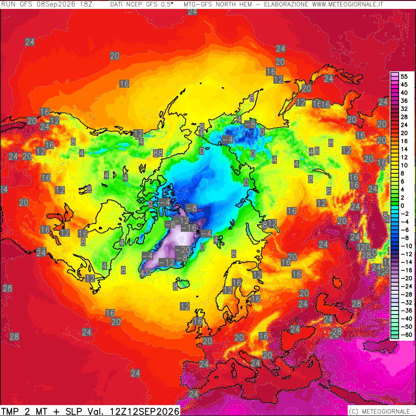 mappa Temperatura a 2 metri