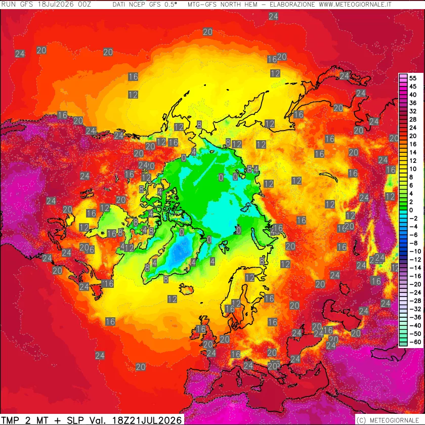 mappa Temperatura a 2 metri
