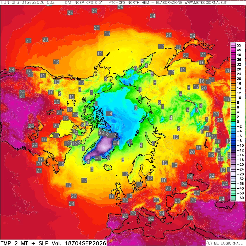 mappa Temperatura a 2 metri