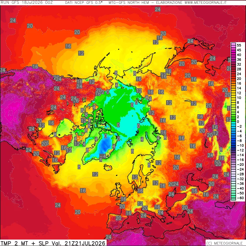 mappa Temperatura a 2 metri
