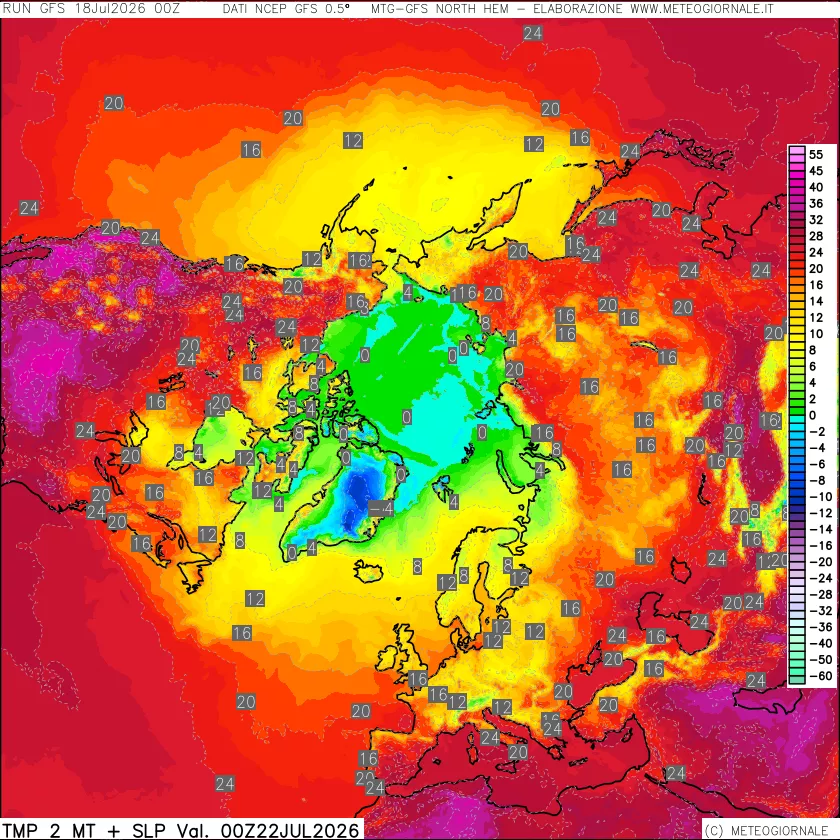 mappa Temperatura a 2 metri