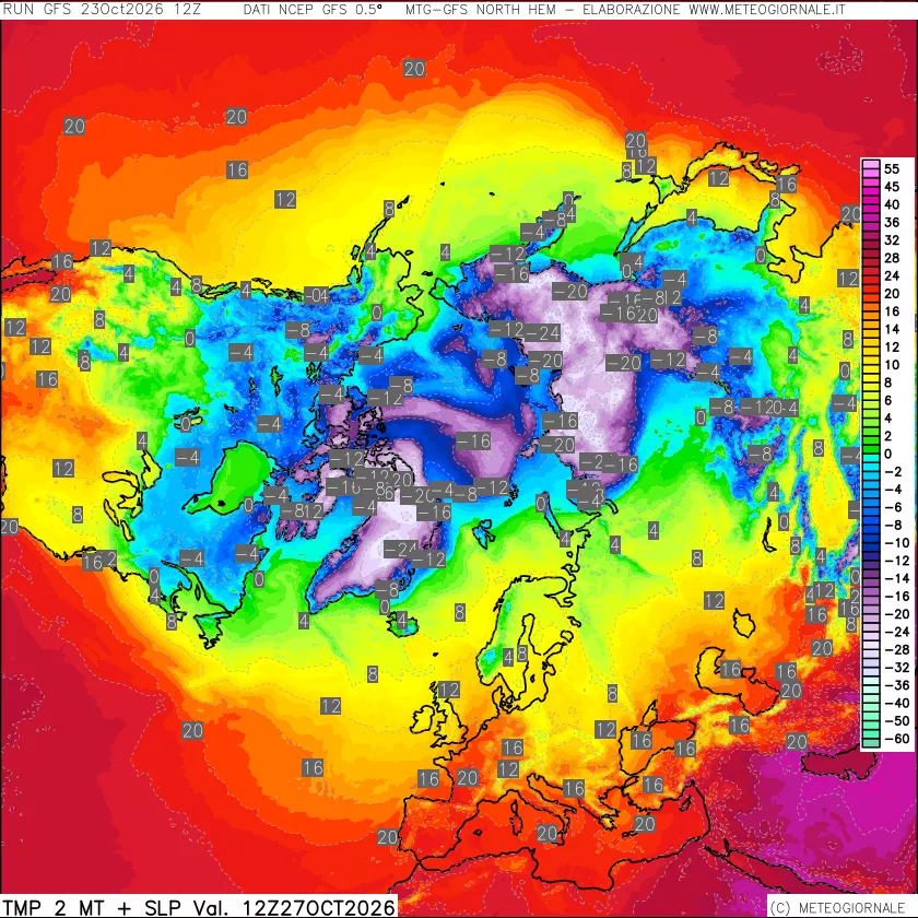 mappa Temperatura a 2 metri