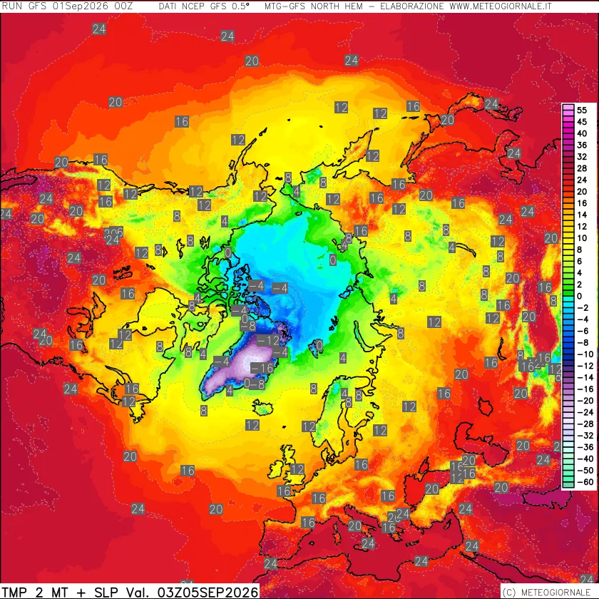 mappa Temperatura a 2 metri