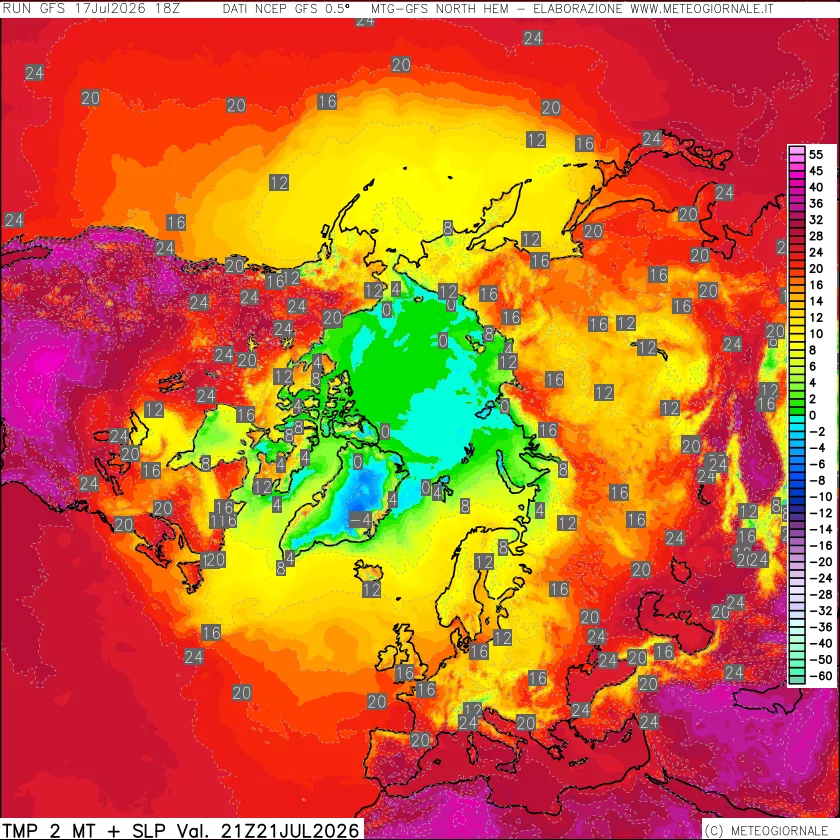 mappa Temperatura a 2 metri