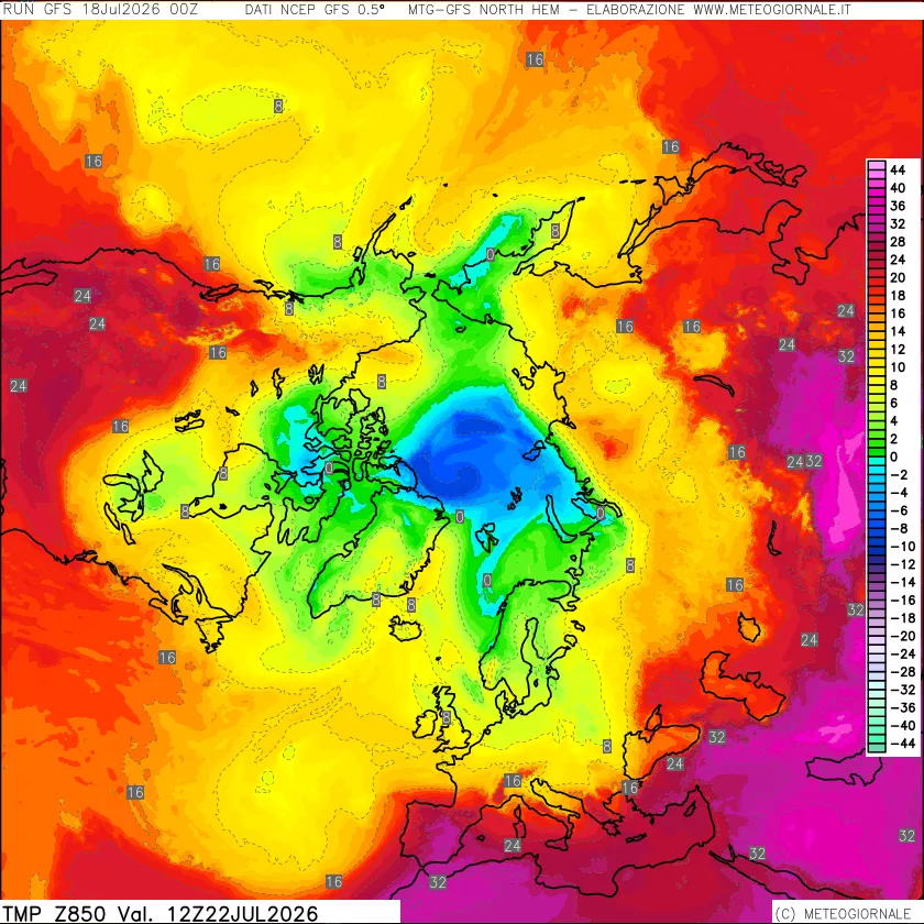 mappa Temperatura a 850 hPa