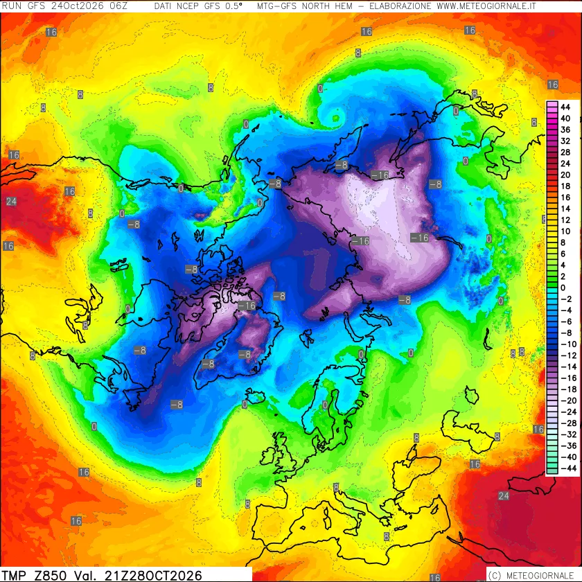 mappa Temperatura a 850 hPa