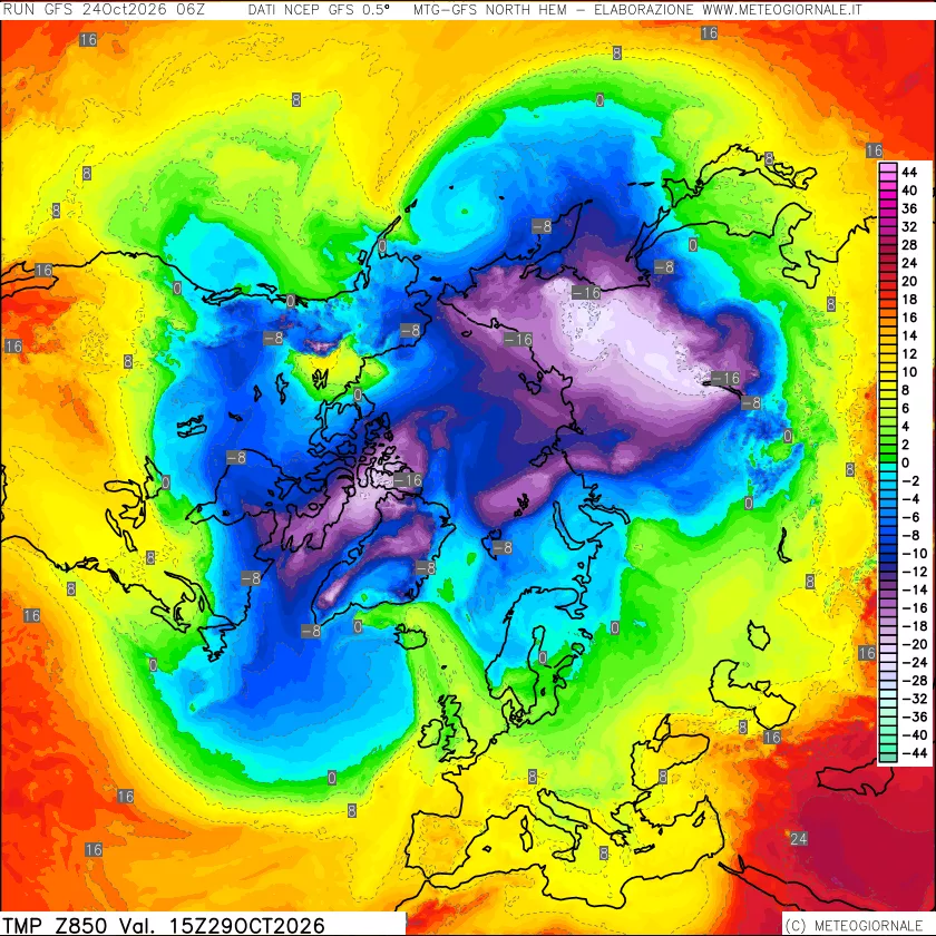 mappa Temperatura a 850 hPa