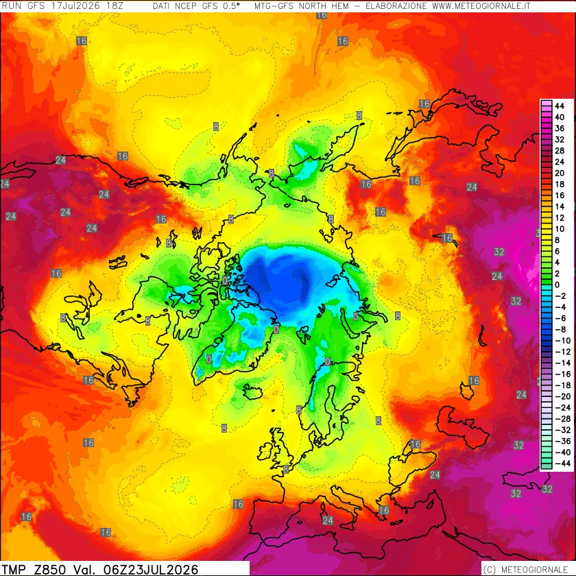 mappa Temperatura a 850 hPa
