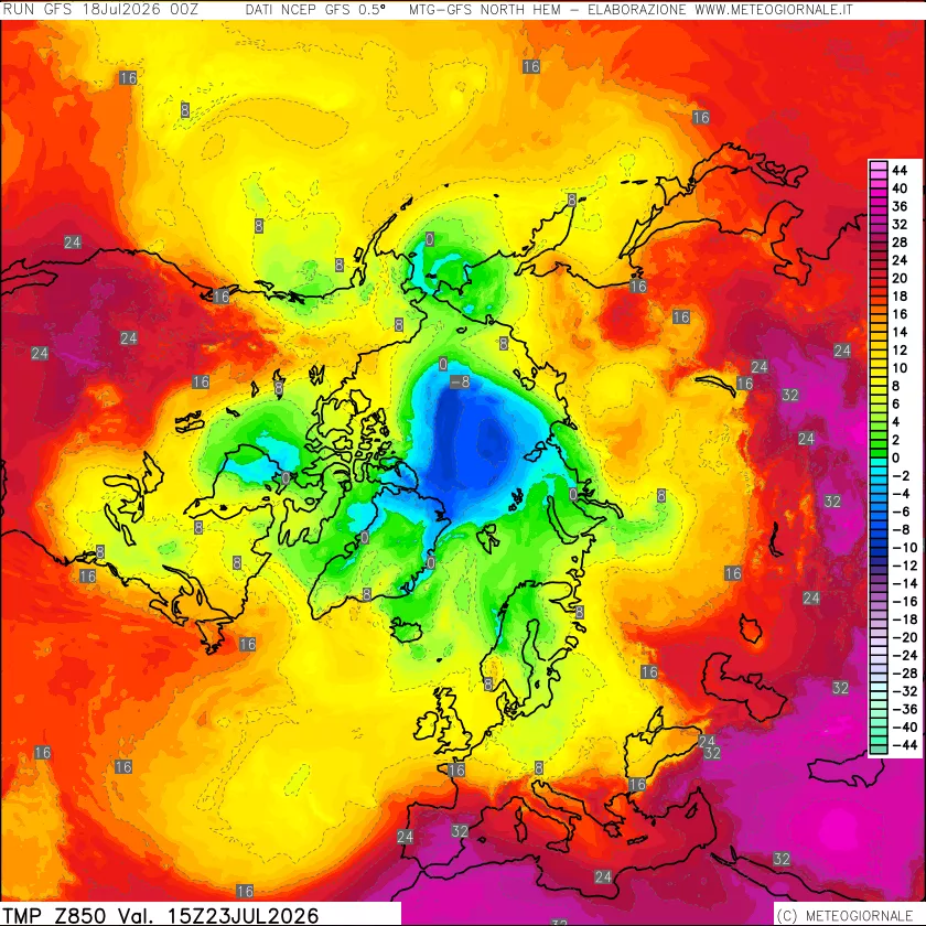 mappa Temperatura a 850 hPa