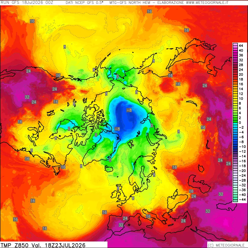 mappa Temperatura a 850 hPa