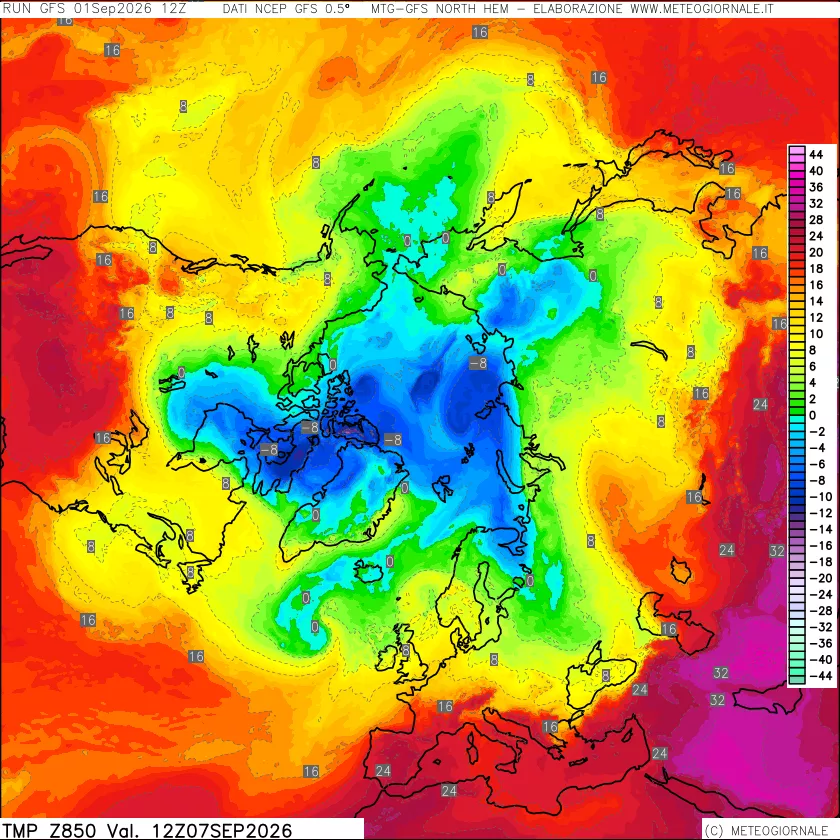 mappa Temperatura a 850 hPa