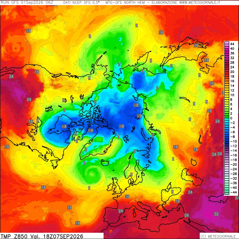 mappa Temperatura a 850 hPa